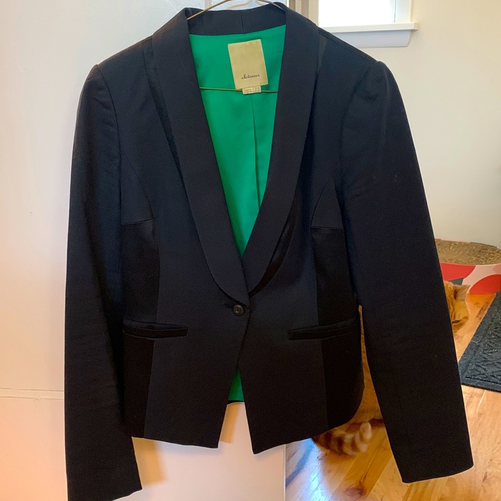 Anthropologie elevenses tuxedo blazer